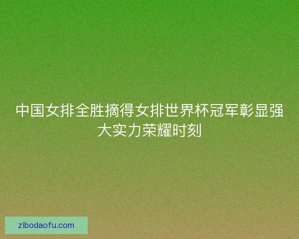 中国女排全胜摘得女排世界杯冠军彰显强大实力荣耀时刻 中国女排全胜摘得女排世界杯冠军彰显强大实力荣耀时刻