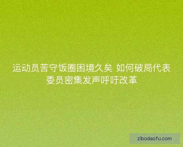 运动员苦守饭圈困境久矣 如何破局代表委员密集发声呼吁改革